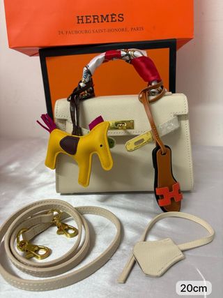 Borsa Hermes Beige con Charm Cavallino