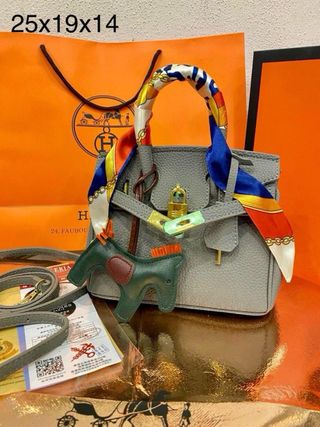 Borsa Hermes Beige con Charm Cavallino