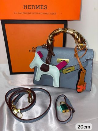 Borsa Hermes Beige con Charm Cavallino