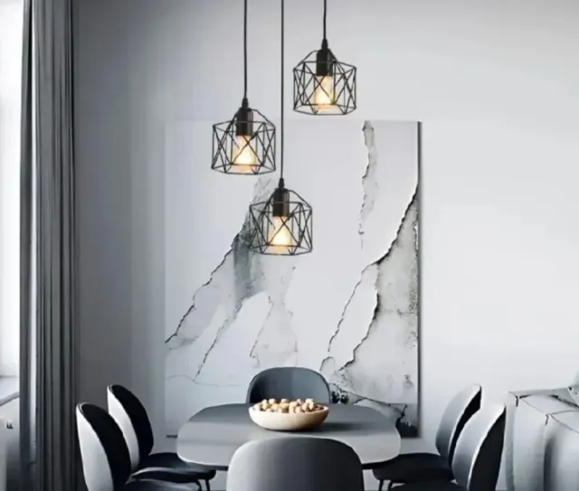 Lámpara colgante salón/habitación negra