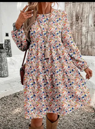 Vestido floral blanco talla única