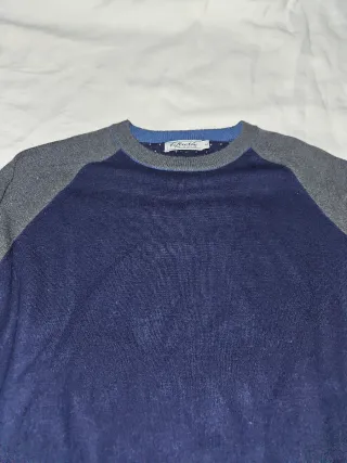 Maglione Fila blu e grigio con toppe
