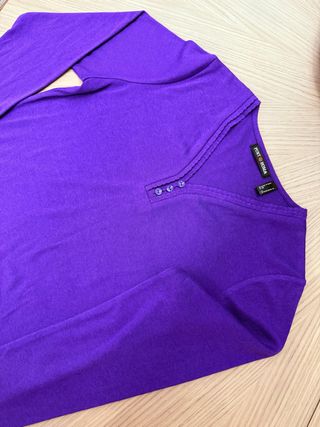 Camiseta Punto Roma Manga Larga Morada