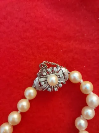 Collar Perlas Broche Oro 18k Diamantes