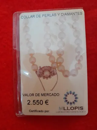 Collar Perlas Broche Oro 18k Diamantes