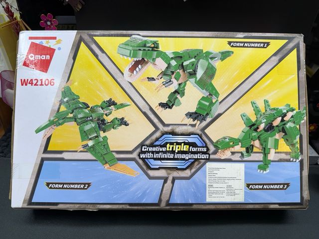 Bloques de construcción dinosaurio Qman