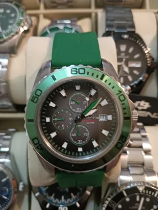 Orologio Lorenz al quarzo verde e argento