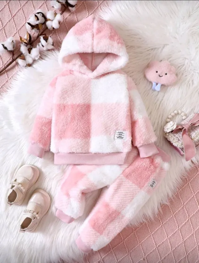 Chándal niña invierno cuadros rosa