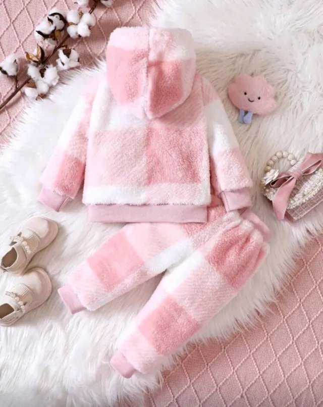 Chándal niña invierno cuadros rosa