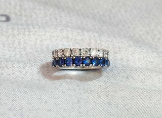 Conjunto anillos azul y brillo