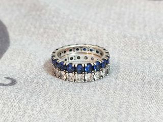 Conjunto anillos azul y brillo