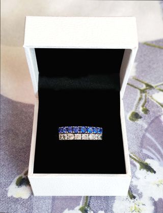 Conjunto anillos azul y brillo