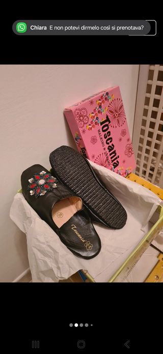 Pantofole Toscania Pelle Nere Tg. 39