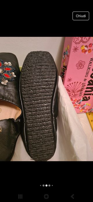 Pantofole Toscania Pelle Nere Tg. 39