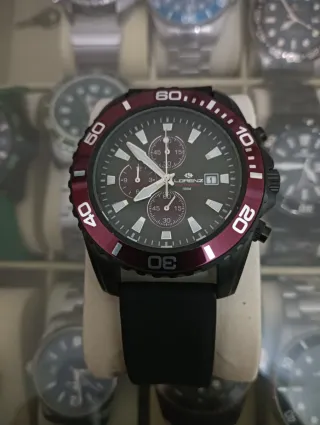 Orologio Lorenz Quarzo Nero e Rosso