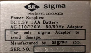 Calculadora Sigma 830MD Vintage