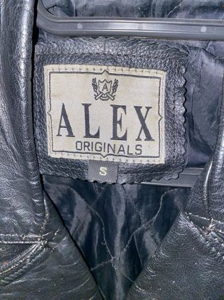 Chaqueta cuero negra biker ALEX S mujer como nueva
