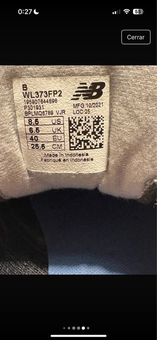 Zapatillas New Balance Mujer T.40 Azul Marino