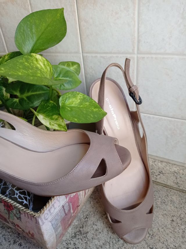 Scarpe Paola Prata Tg 40 Beige