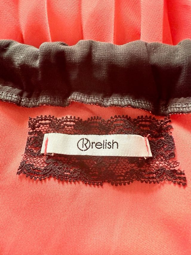 Gonna RELISH Chiffon Rosa Corallo Plissettata