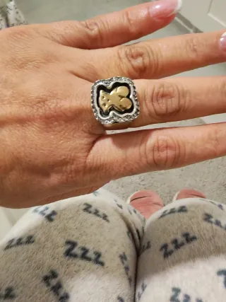 Anillo Plata Baño Oro Osito Tous con baño de oro