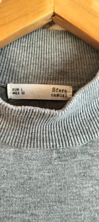 VESTIDO JERSEY LARGO DE PUNTOGRIS. muy poco uso