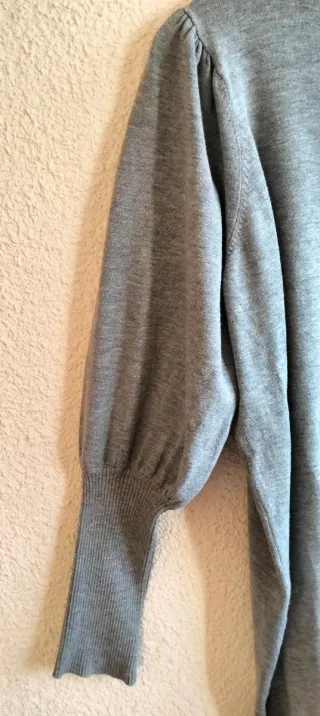 VESTIDO JERSEY LARGO DE PUNTOGRIS. muy poco uso