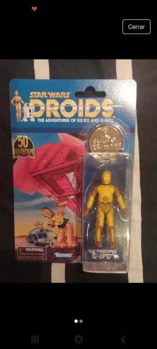 Star Wars Droids C-3PO Kenner Figura + Moneda