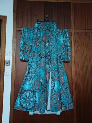 VESTIDO LARGO hombros/espalda al aire con abertura