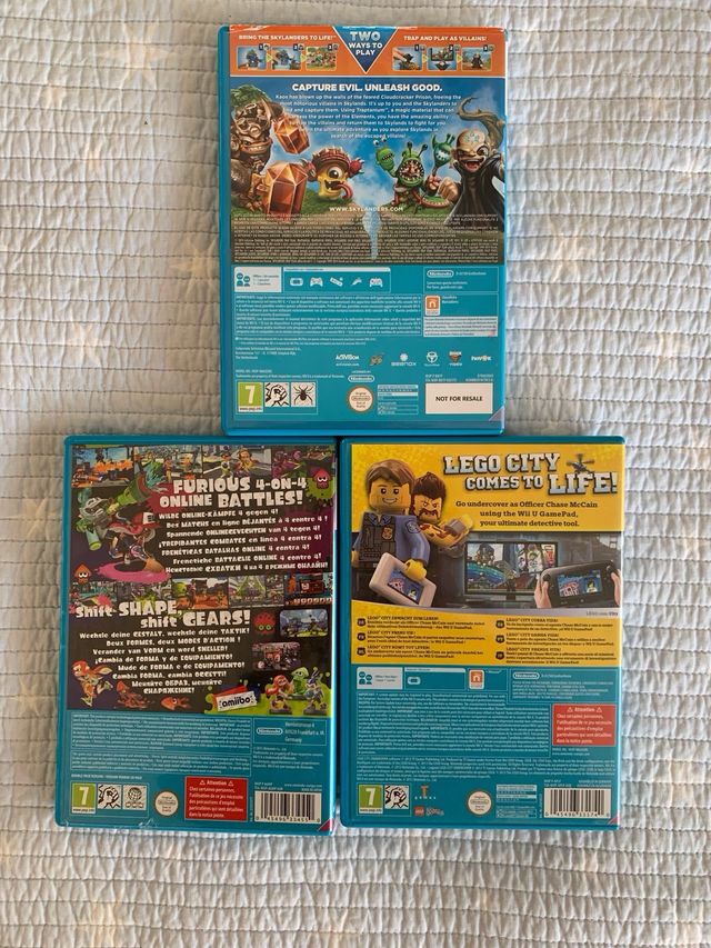 Lote 3 Videojuegos Wii U: Skylanders,Splatoon,Lego