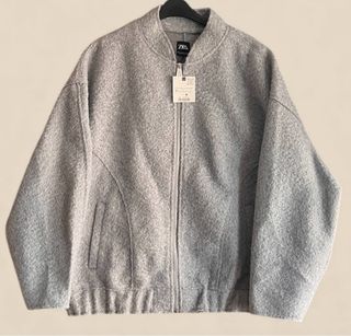 Bomber Zara oversize lana gris M