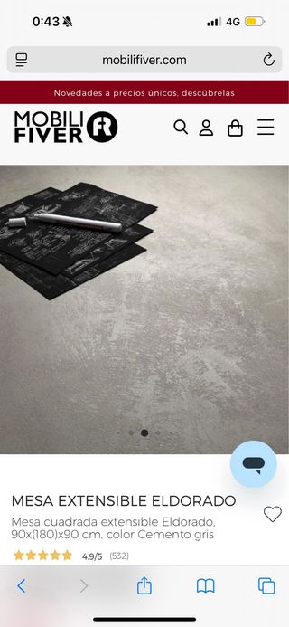 Mesa extensible Eldorado gris