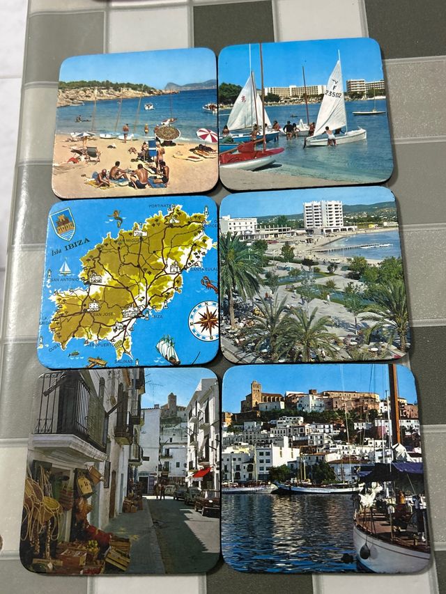 Set 6 Bicchieri Ibiza Mappa e Spiagge