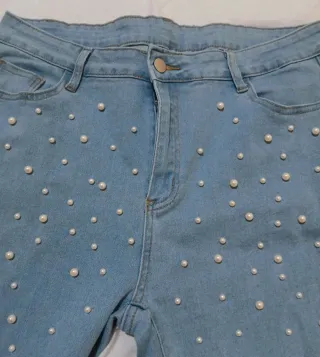 Jeans donna con perline