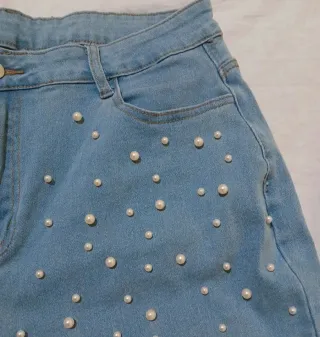 Jeans donna con perline