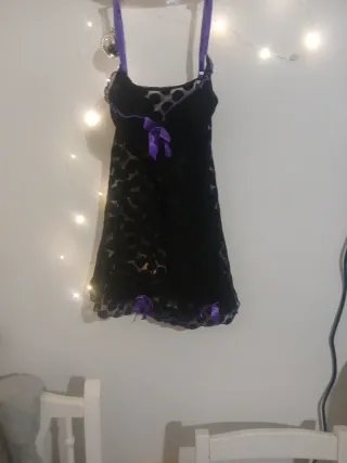 Pijama sexy negro y morado