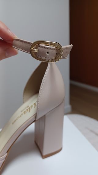 Elda Shoes Tacón Piel Rosa perlado Talla 37