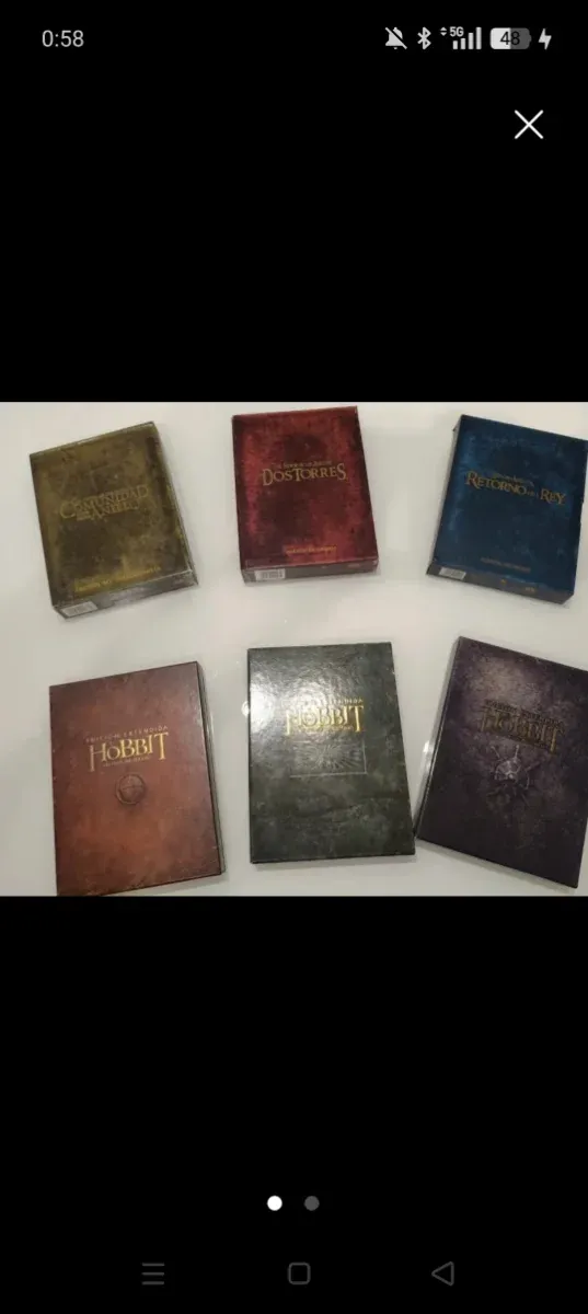 6 DVD + libro El señor de los anillos