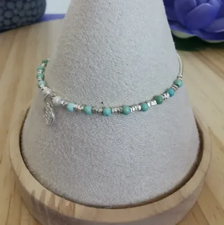 Pulsera Plata y Turquesa Natural.