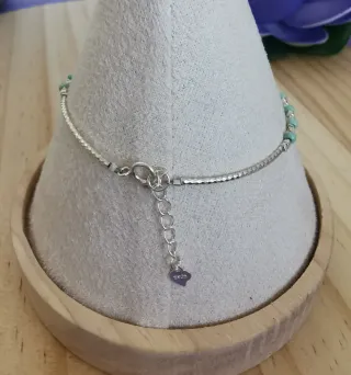 Pulsera Plata y Turquesa Natural.