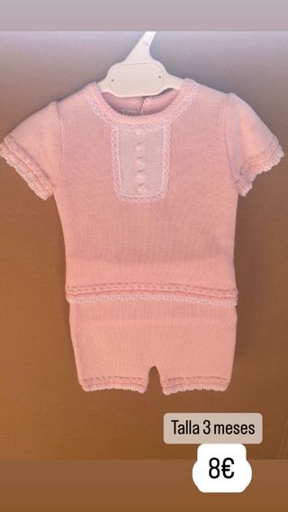 Conjunto bebé rosa 3 meses marca juliana