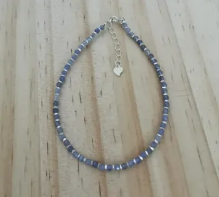 Pulsera de Tanzanita Natural, Plata.