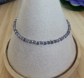 Pulsera de Tanzanita Natural, Plata.