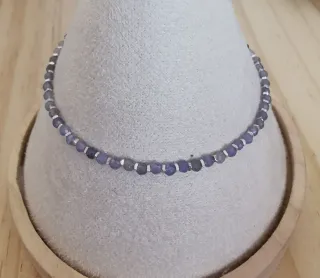 Pulsera de Tanzanita Natural, Plata.