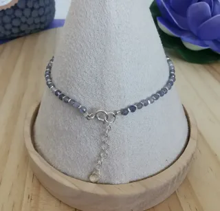 Pulsera de Tanzanita Natural, Plata.