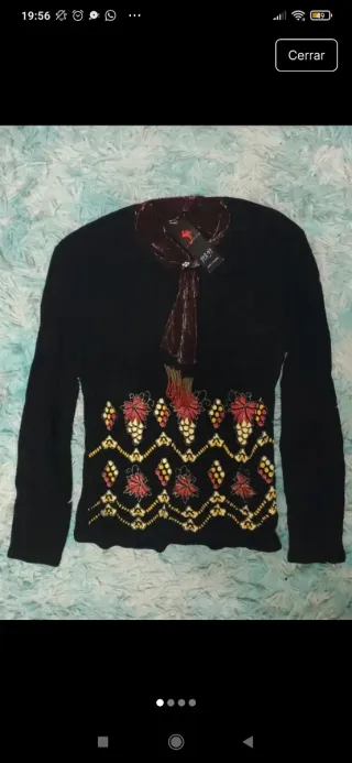 Jersey negro manga larga bordado