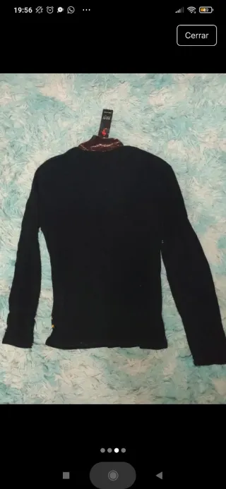 Jersey negro manga larga bordado