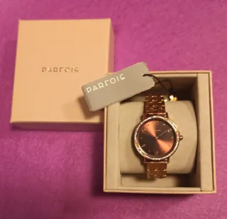 Reloj PARFOIS, acero Oro Rosa Pedrería, NUEVO