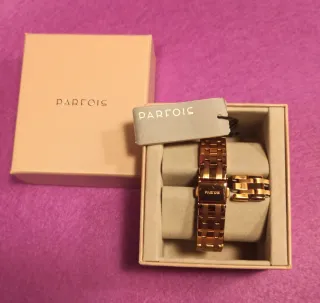 Reloj PARFOIS, acero Oro Rosa Pedrería, NUEVO