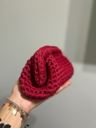 Borsa uncinetto fatta a mano chiusura 16 cm